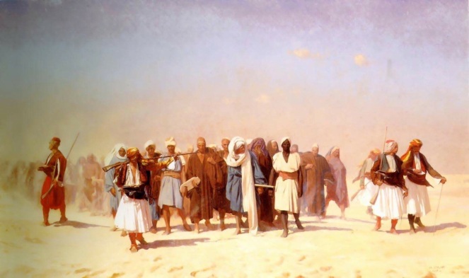 Jean-Leon_Gerome - Le reclute egiziane attraversano il deserto, 1857